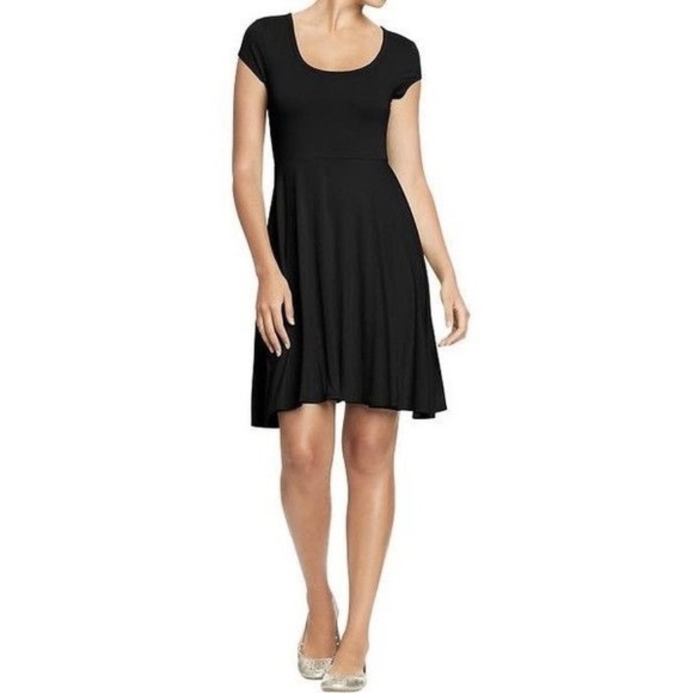 Old Navy black fit + flare dress